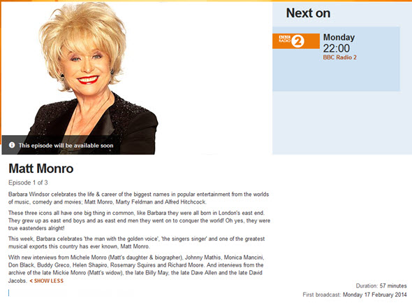 Barbara Windsor Radio 2